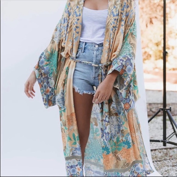 New Willow Maxi Kimono Beach Coverup - Picture 1 of 6